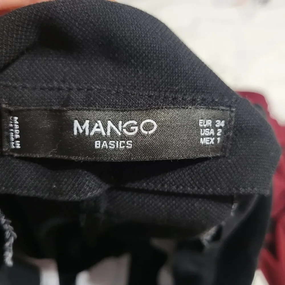 Mango basics high waisted cropped pants